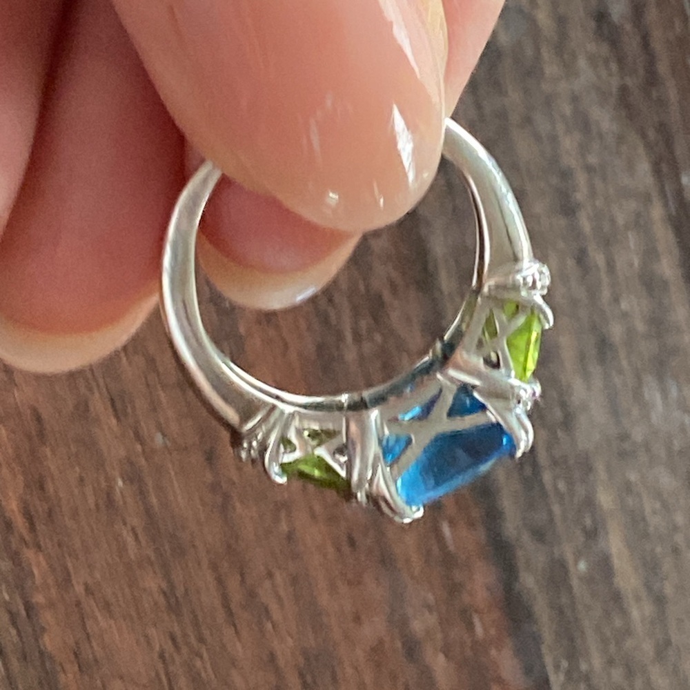 Topaz and Peridot Sterling Ring - Picture 5 of 5